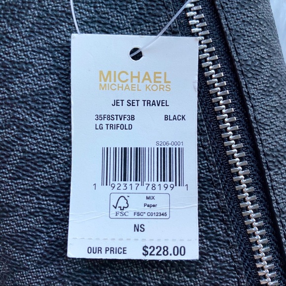 NWT Michael Kors Jet Set Travel Lg Trifold Wallet - Picture 4 of 4